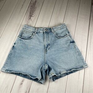 Zara High Waisted Mom Shorts Women’s 8 Blue Faded Denim 90s Grunge Retro Casual
